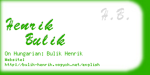 henrik bulik business card